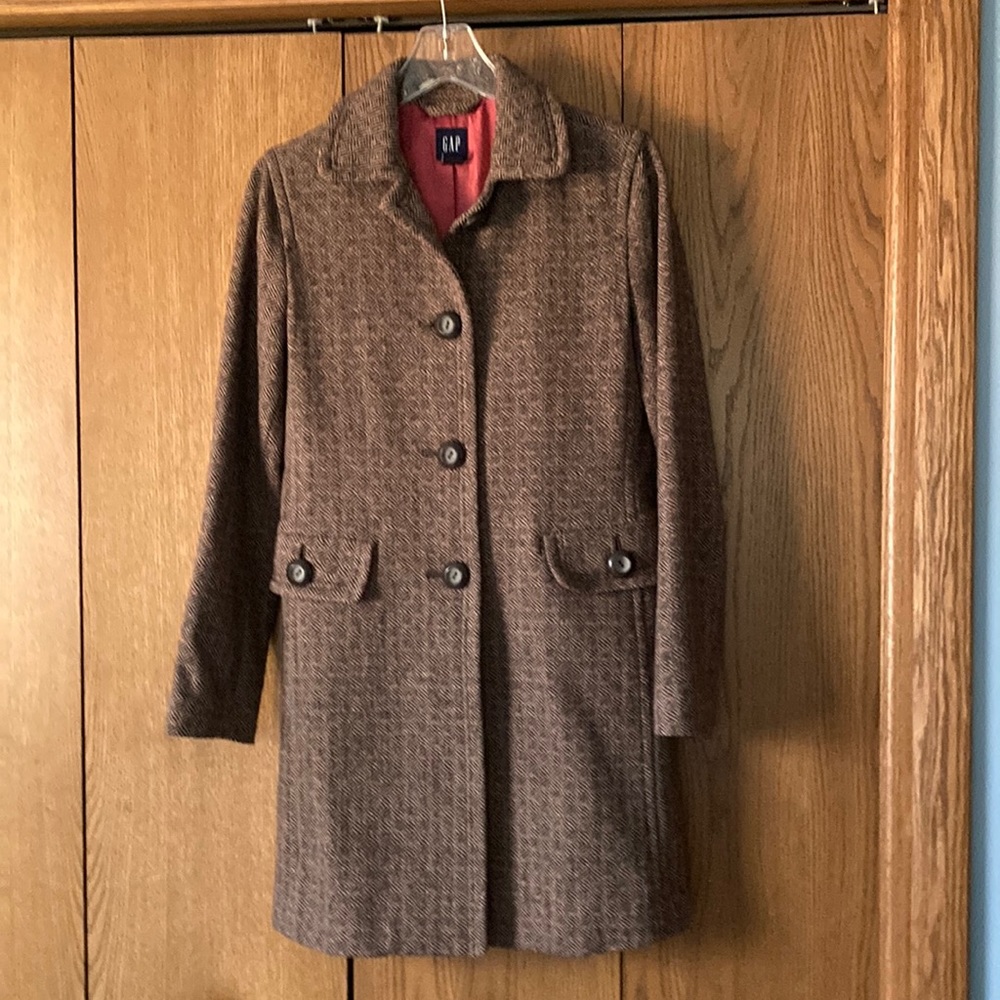 Women’s GAP Brown Tweed size Small Pea Coat